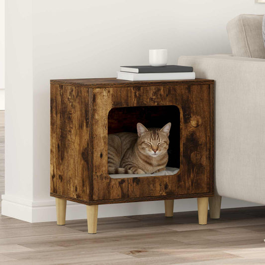 Cat House Smoked Oak 51 x 30 x 52 cm Engineered Wood
