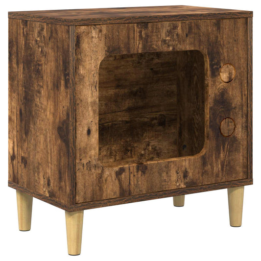 Cat House Smoked Oak 51 x 30 x 52 cm Engineered Wood