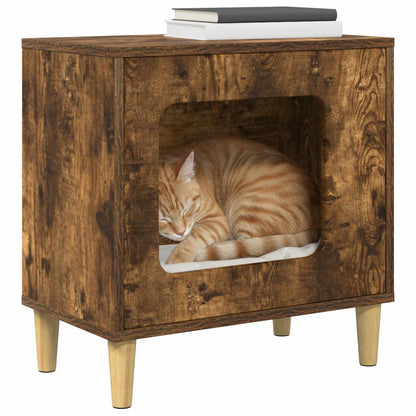 Cat House Smoked Oak 51 x 30 x 52 cm Engineered Wood