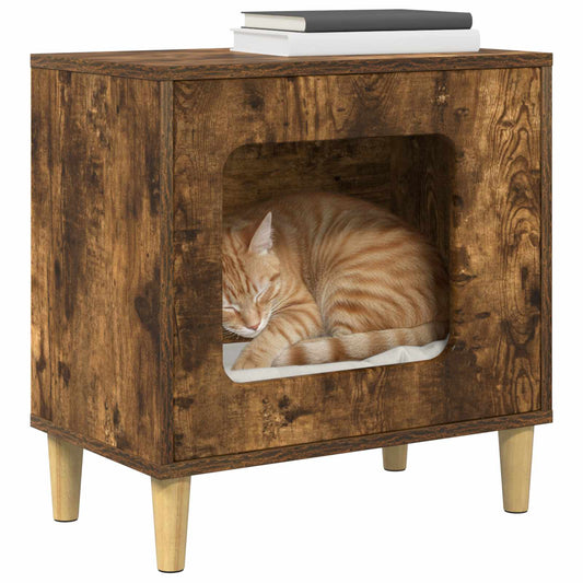 Cat House Smoked Oak 51 x 30 x 52 cm Engineered Wood