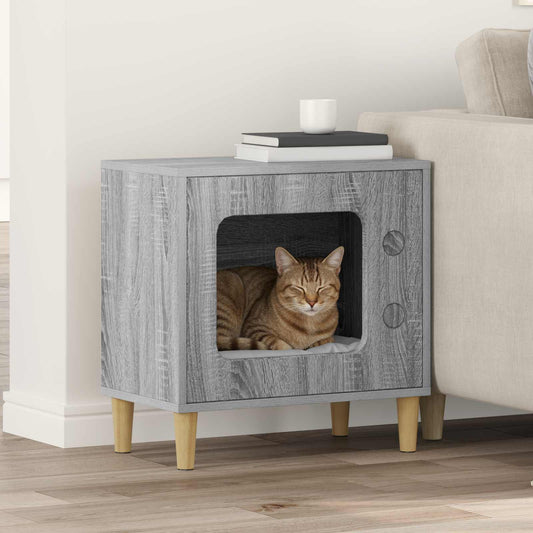 Cat House Grey Sonoma 51 x 30 x 52 cm Engineered Wood