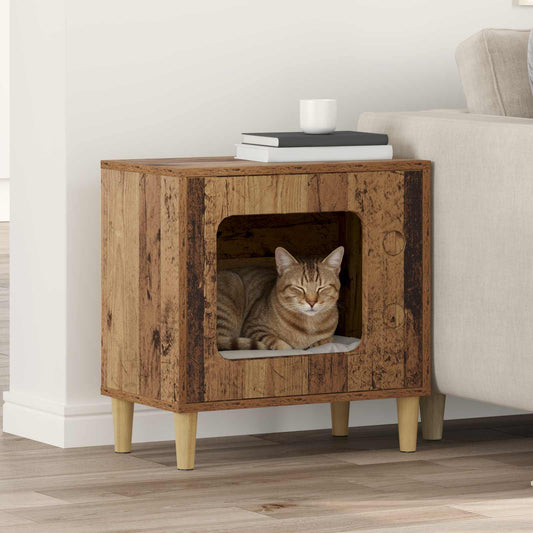 Cat House Old Wood 51 x 30 x 52 cm Engineered Wood