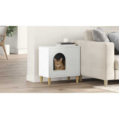 Cat House White 51 x 30 x 52 cm Engineered Wood