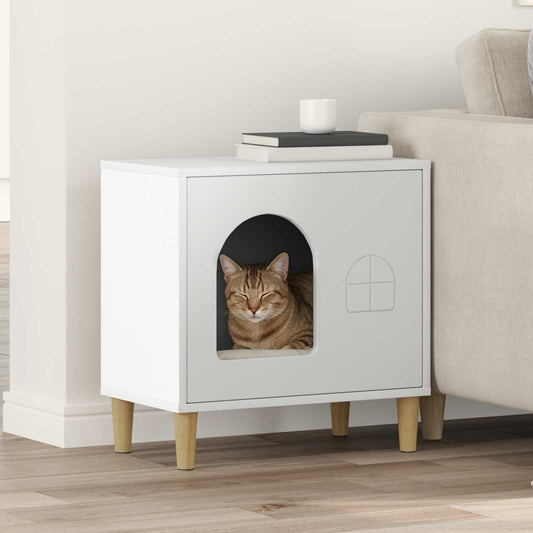 Cat House White 51 x 30 x 52 cm Engineered Wood