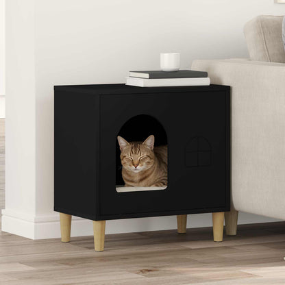 Cat House Black 51 x 30 x 52 cm Engineered Wood