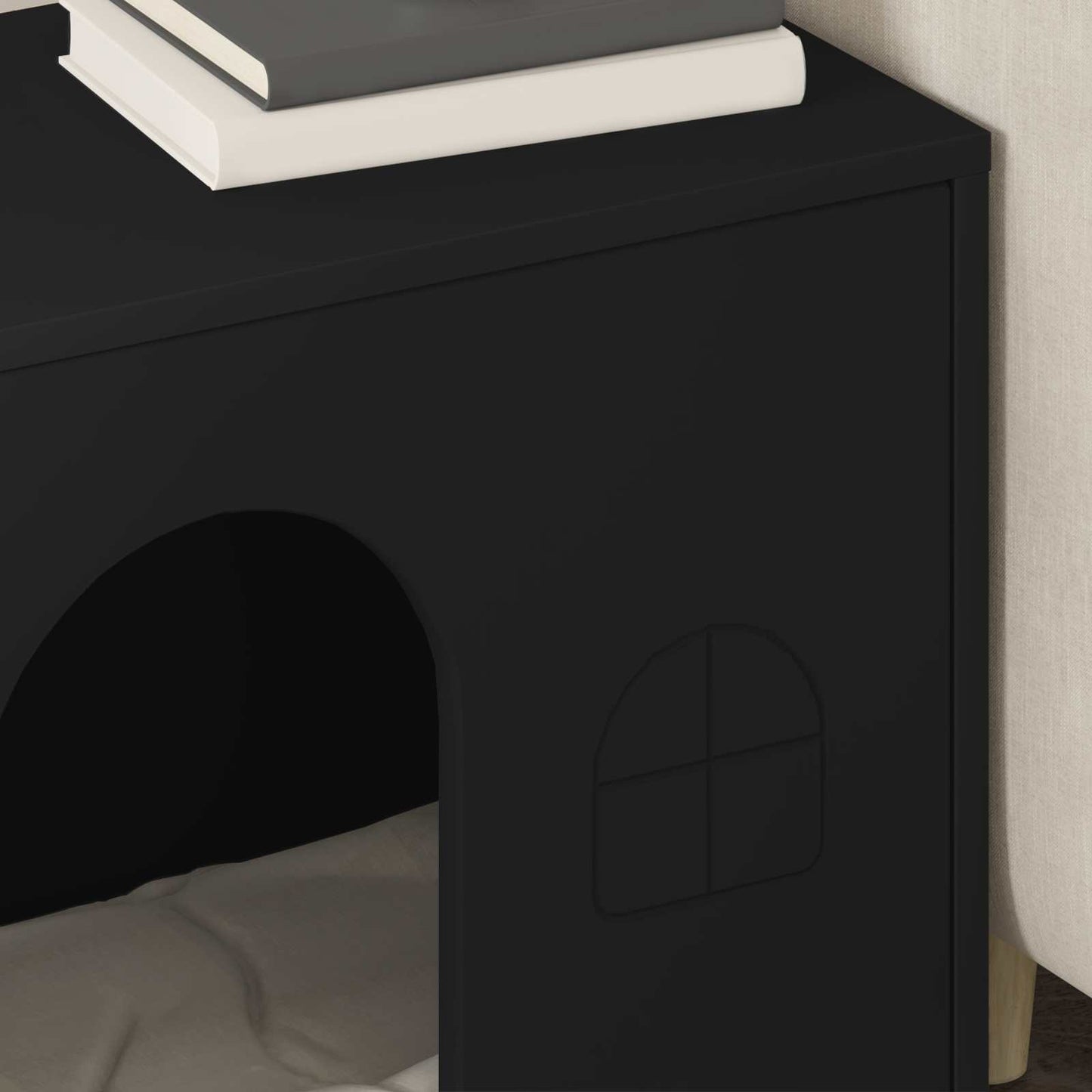 Cat House Black 51 x 30 x 52 cm Engineered Wood