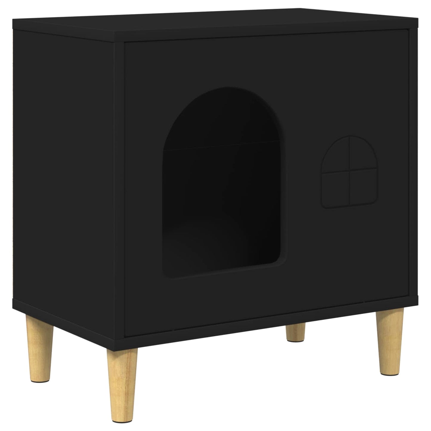 Cat House Black 51 x 30 x 52 cm Engineered Wood