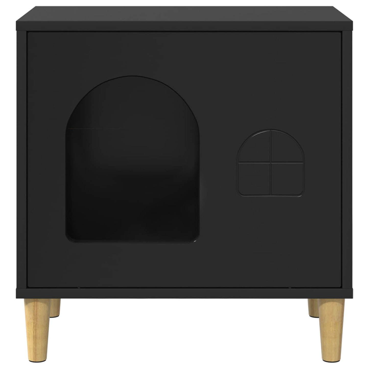 Cat House Black 51 x 30 x 52 cm Engineered Wood