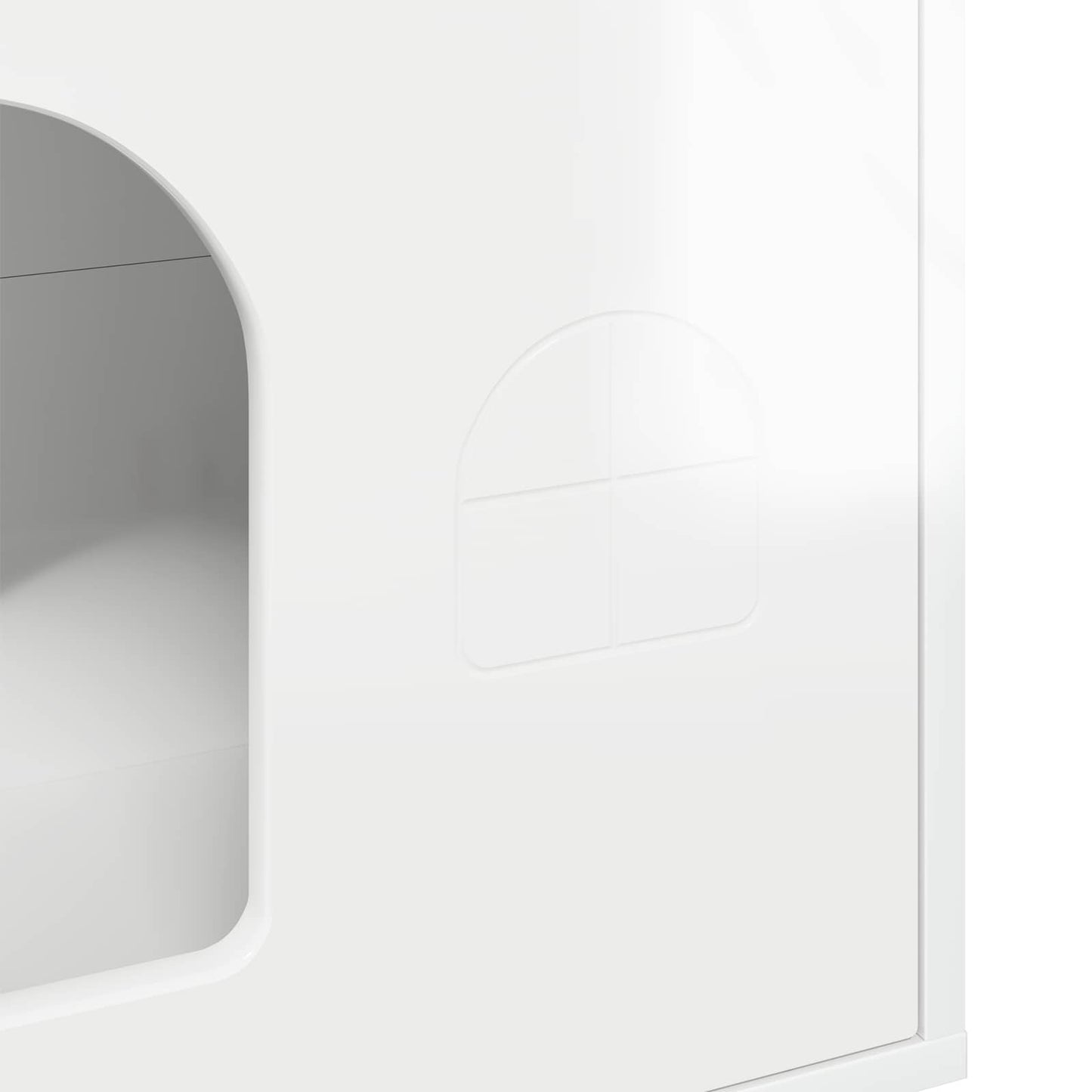 Cat House Gloss White 51 x 30 x 52 cm Engineered Wood