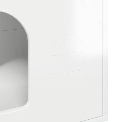 Cat House Gloss White 51 x 30 x 52 cm Engineered Wood