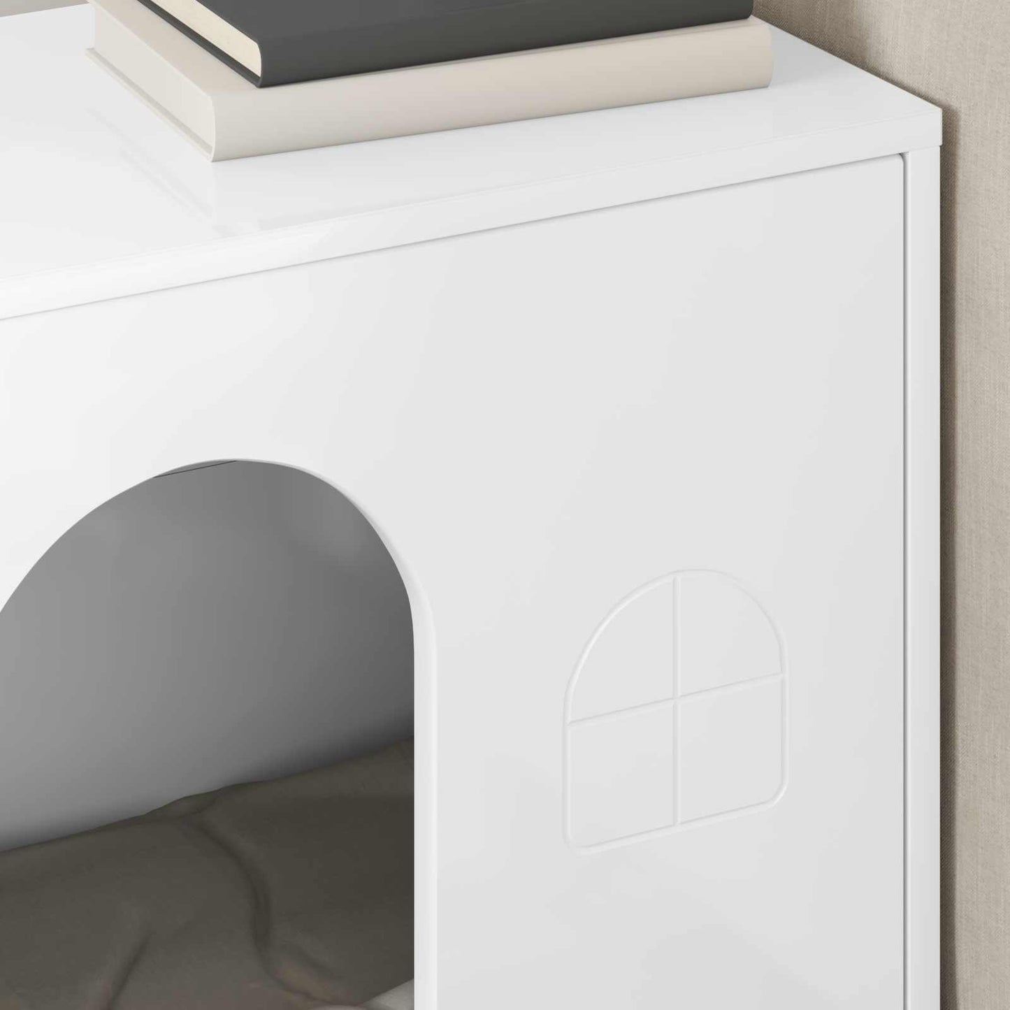 Cat House Gloss White 51 x 30 x 52 cm Engineered Wood