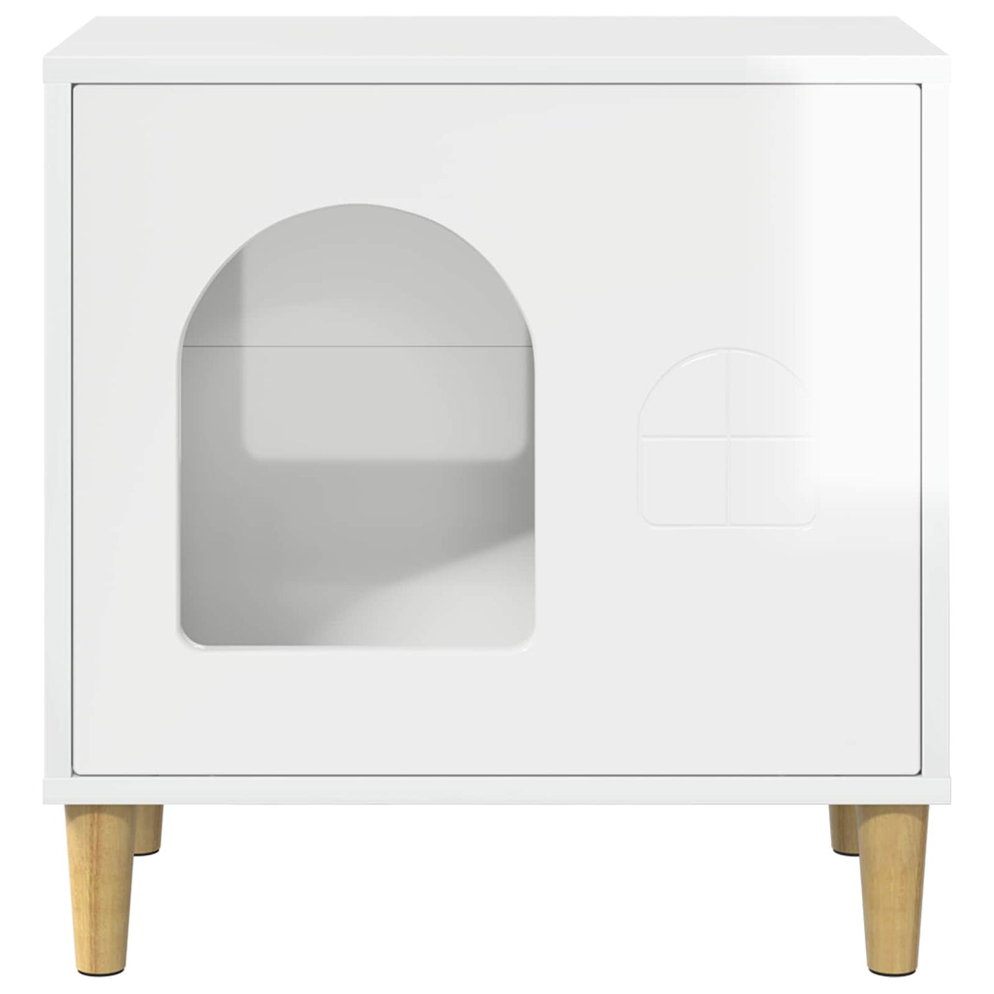Cat House Gloss White 51 x 30 x 52 cm Engineered Wood