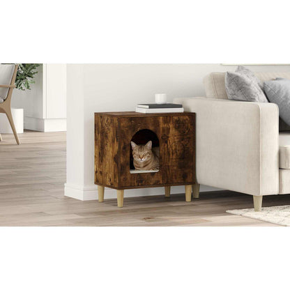 Cat House Smoked Oak 51 x 30 x 52 cm Engineered Wood