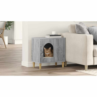Cat House Grey Sonoma 51 x 30 x 52 cm Engineered Wood