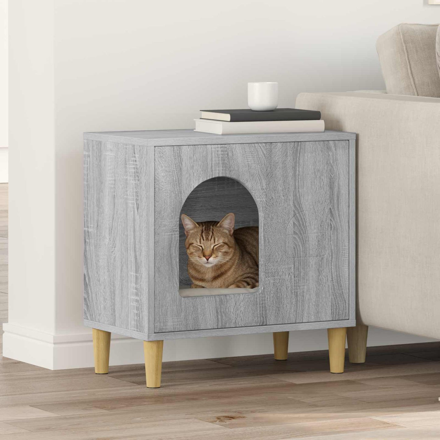 Cat House Grey Sonoma 51 x 30 x 52 cm Engineered Wood