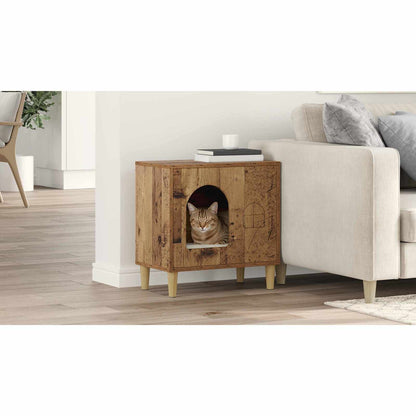 Cat House Old Wood 51 x 30 x 52 cm Engineered Wood