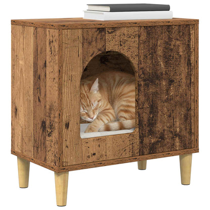 Cat House Old Wood 51 x 30 x 52 cm Engineered Wood