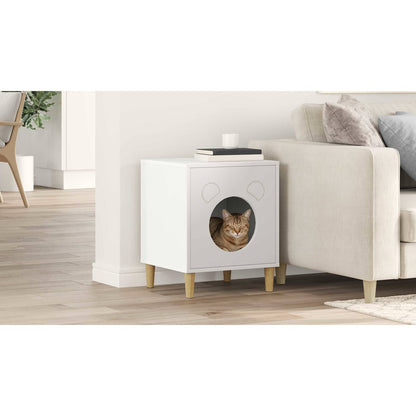 Cat House White 42.5 x 40 x 53 cm Engineered Wood