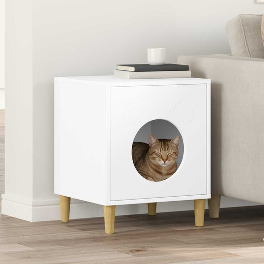 Cat House White 42.5 x 40 x 53 cm Engineered Wood
