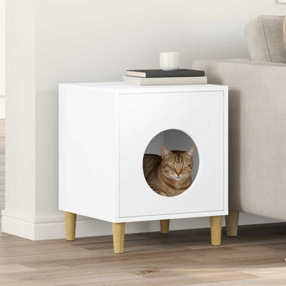 Cat House White 42.5 x 40 x 53 cm Engineered Wood