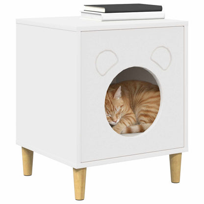 Cat House White 42.5 x 40 x 53 cm Engineered Wood