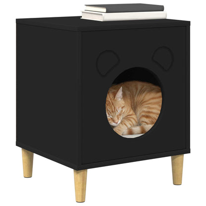 Cat House Black 42.5 x 40 x 53 cm Engineered Wood