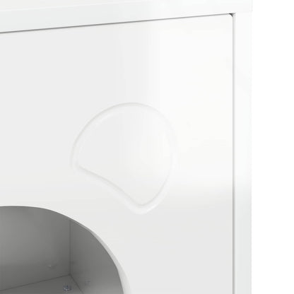 Cat House Gloss White 42.5 x 40 x 53 cm Engineered Wood