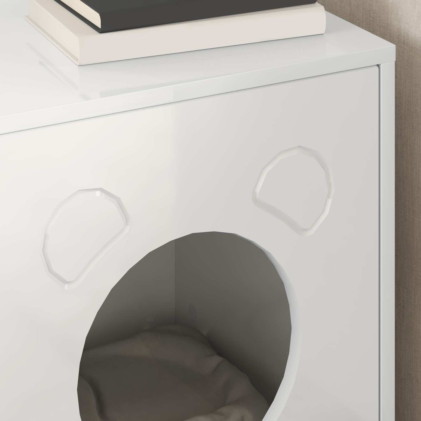 Cat House Gloss White 42.5 x 40 x 53 cm Engineered Wood