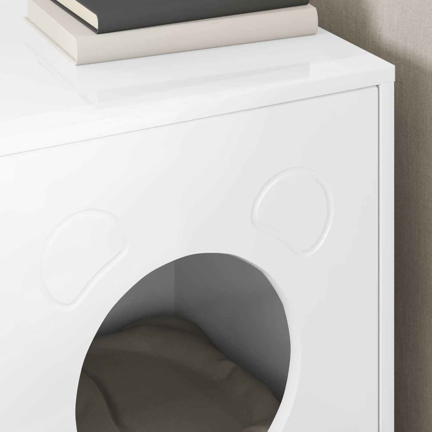 Cat House Gloss White 42.5 x 40 x 53 cm Engineered Wood