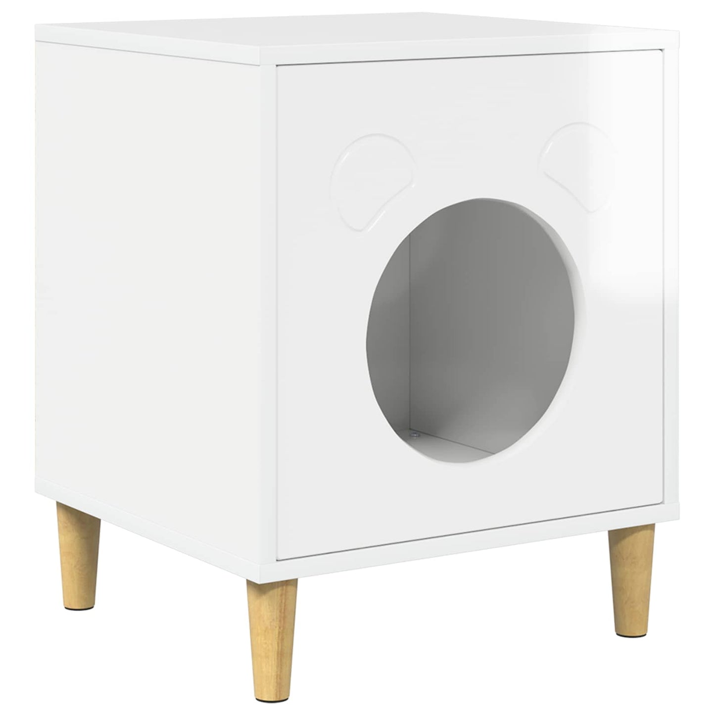 Cat House Gloss White 42.5 x 40 x 53 cm Engineered Wood