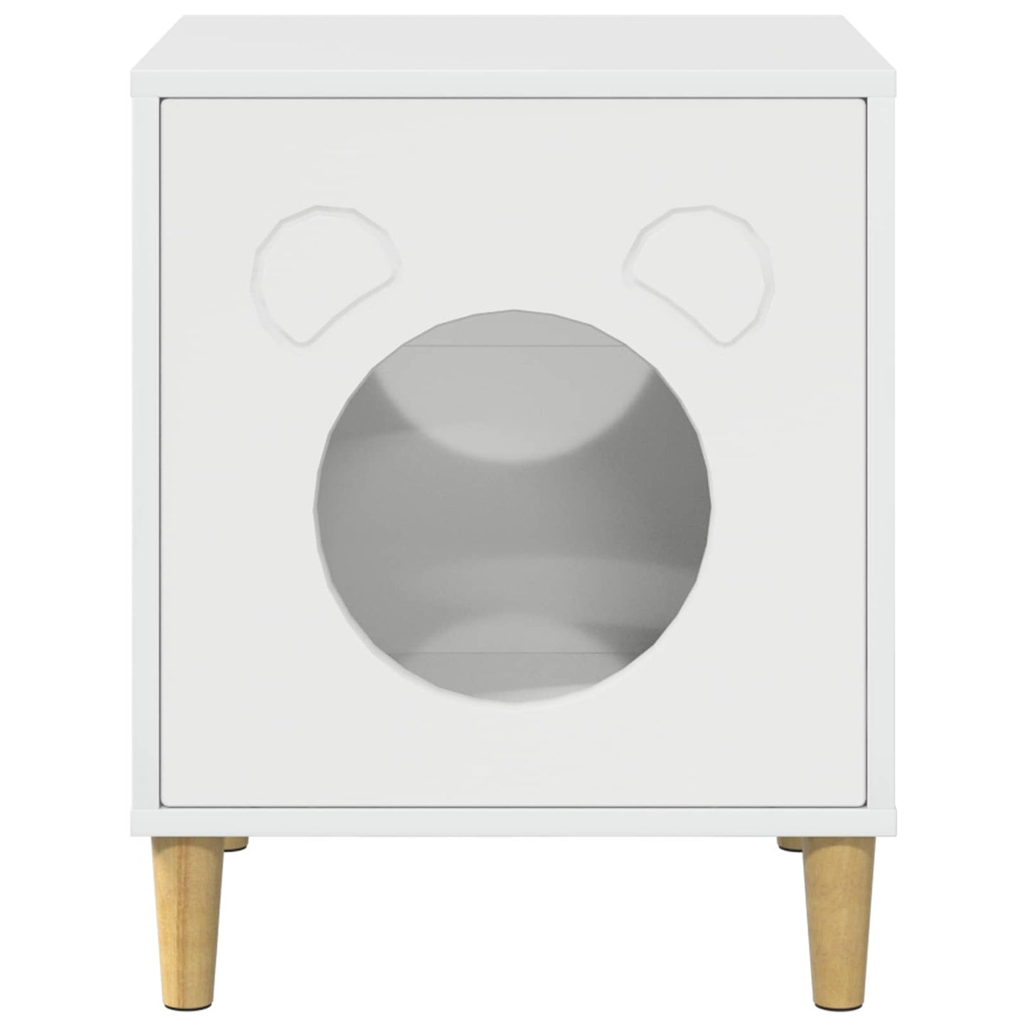 Cat House Gloss White 42.5 x 40 x 53 cm Engineered Wood