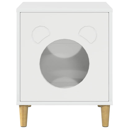 Cat House Gloss White 42.5 x 40 x 53 cm Engineered Wood