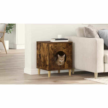 Cat House Smoked Oak 42.5 x 40 x 53 cm Engineered Wood