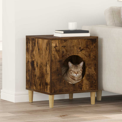 Cat House Smoked Oak 42.5 x 40 x 53 cm Engineered Wood