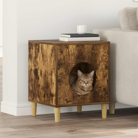 Cat House Smoked Oak 42.5 x 40 x 53 cm Engineered Wood