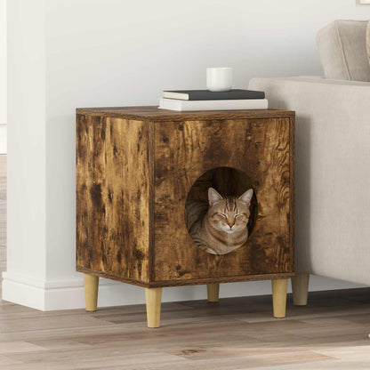 Cat House Smoked Oak 42.5 x 40 x 53 cm Engineered Wood