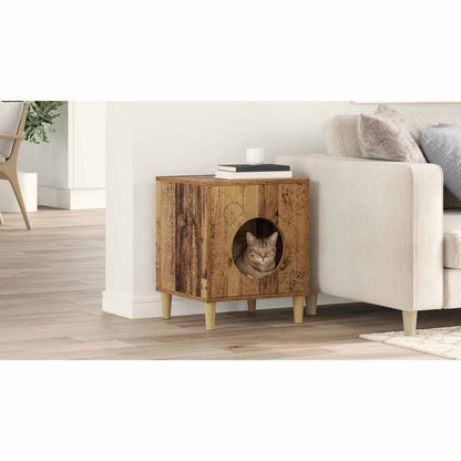 Cat House Old Wood 42.5 x 40 x 53 cm Engineered Wood