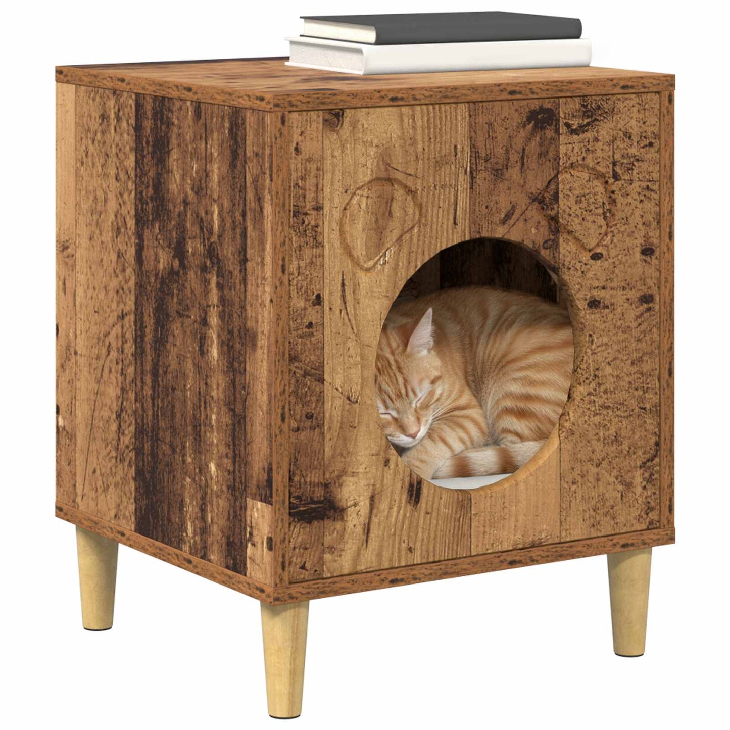 Cat House Old Wood 42.5 x 40 x 53 cm Engineered Wood