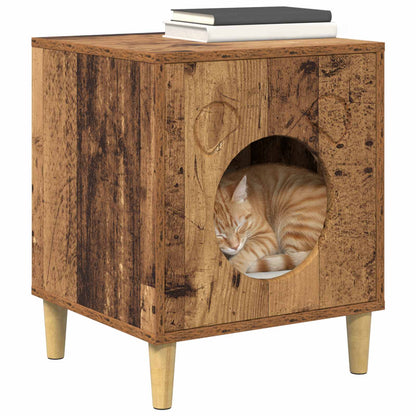 Cat House Old Wood 42.5 x 40 x 53 cm Engineered Wood