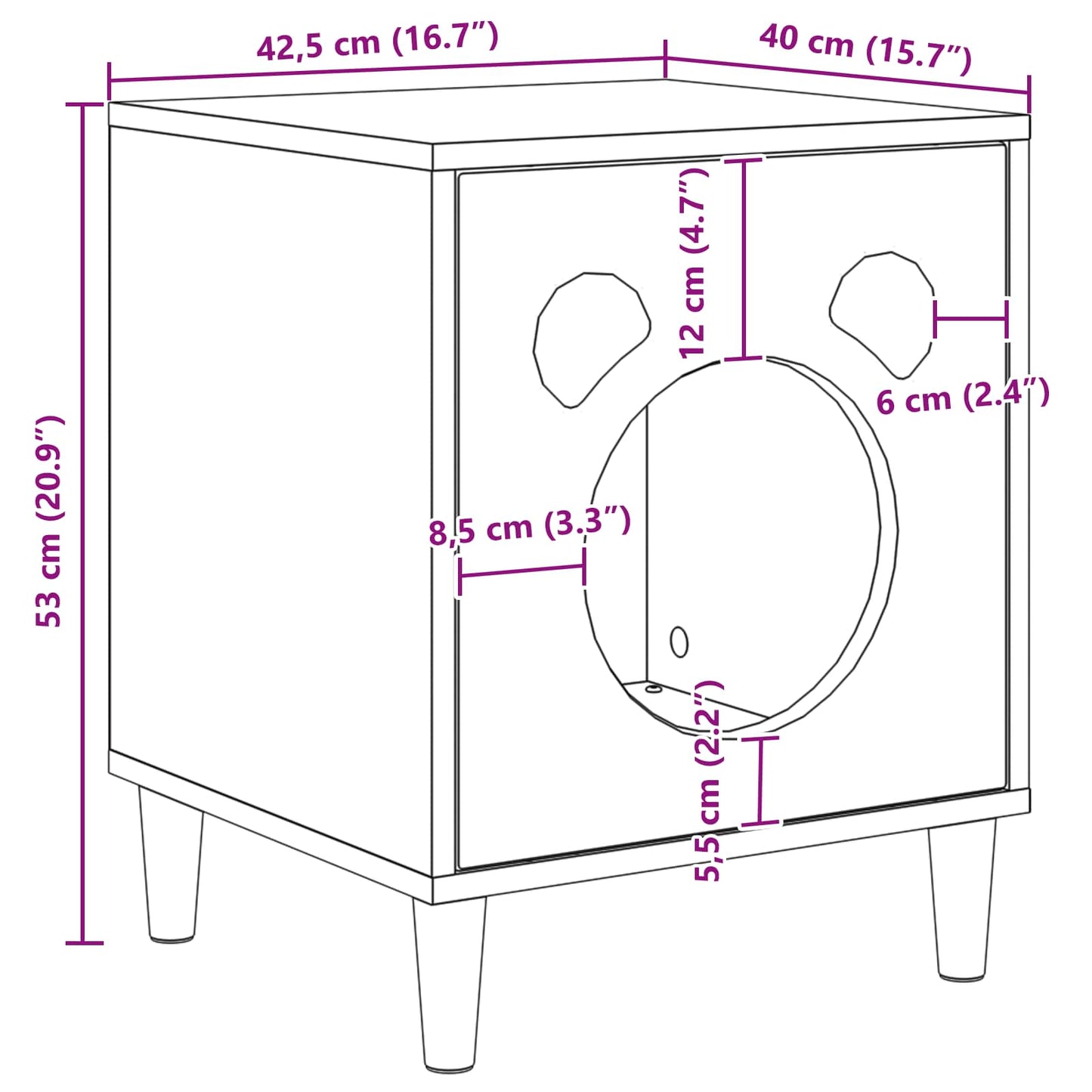 Cat House Old Wood 42.5 x 40 x 53 cm Engineered Wood