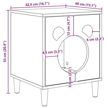 Cat House Old Wood 42.5 x 40 x 53 cm Engineered Wood
