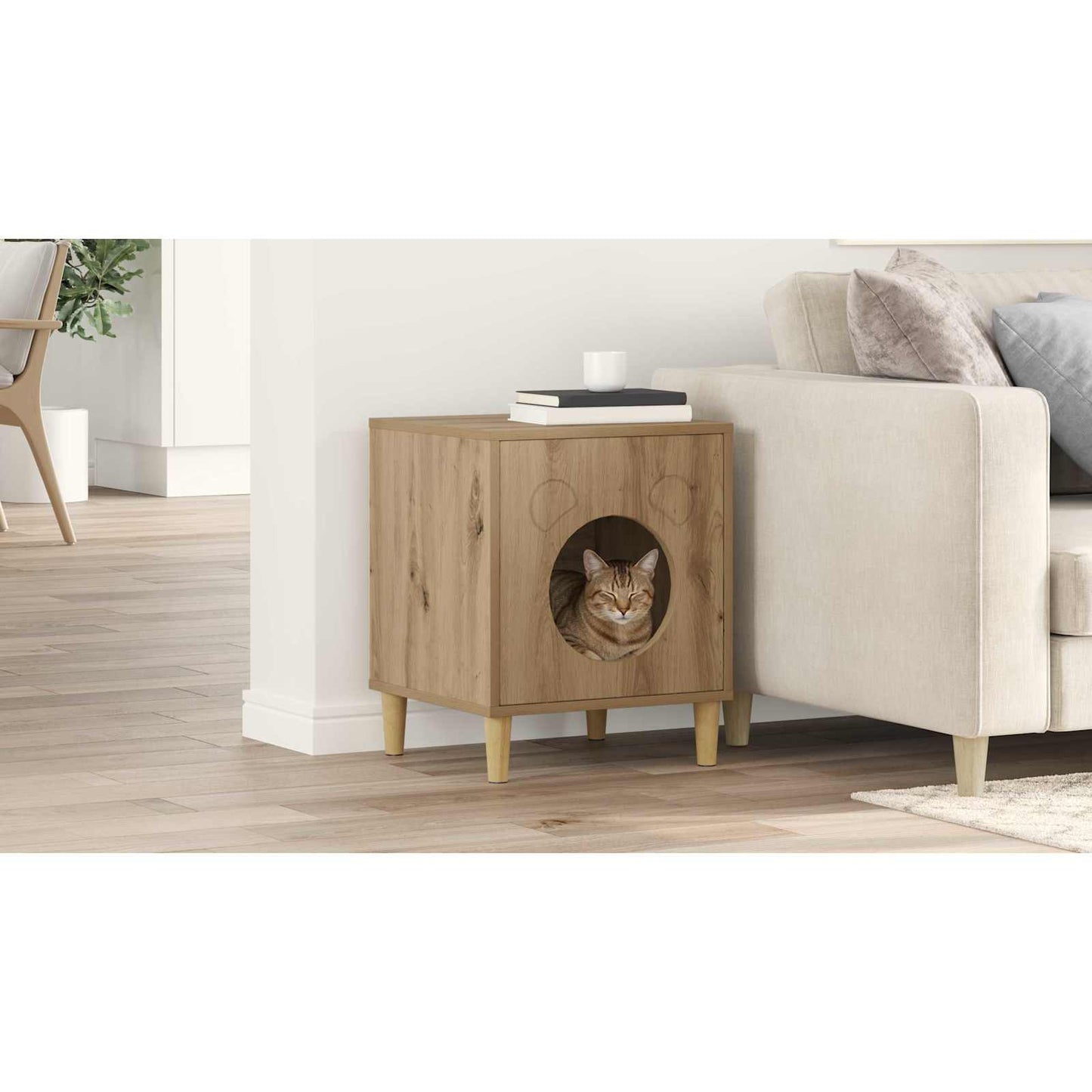 Cat House Artisian Oak 42.5 x 40 x 53 cm Engineered Wood