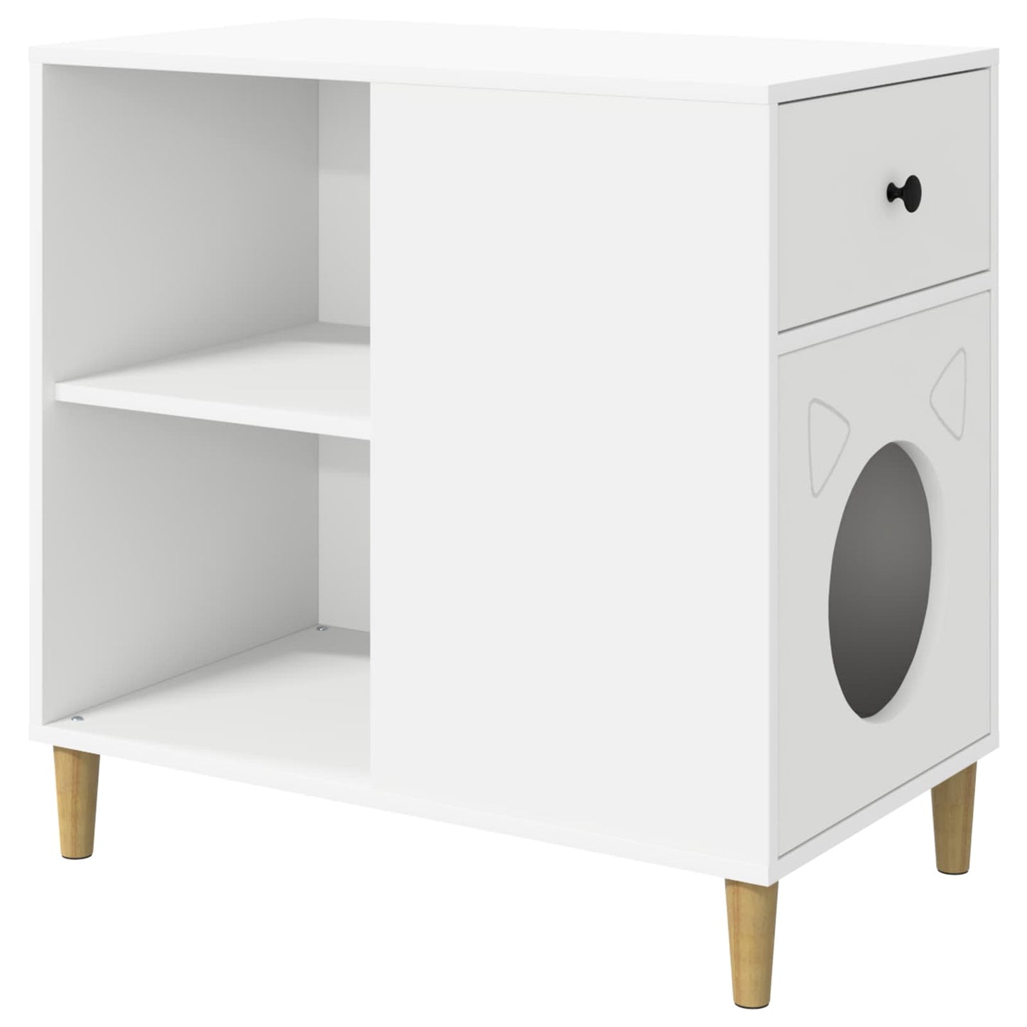Cat House White 72 x 42.5 x 70 cm Engineered Wood