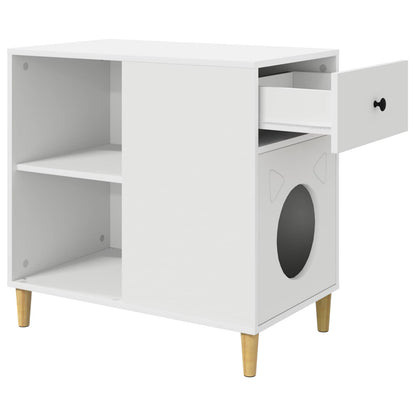 Cat House White 72 x 42.5 x 70 cm Engineered Wood