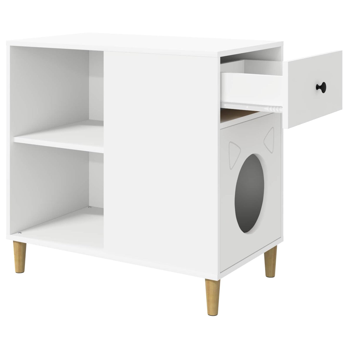 Cat House White 72 x 42.5 x 70 cm Engineered Wood