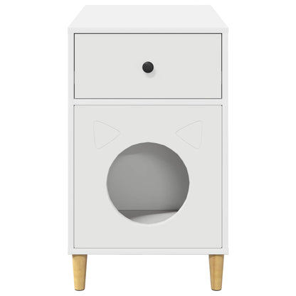 Cat House White 72 x 42.5 x 70 cm Engineered Wood