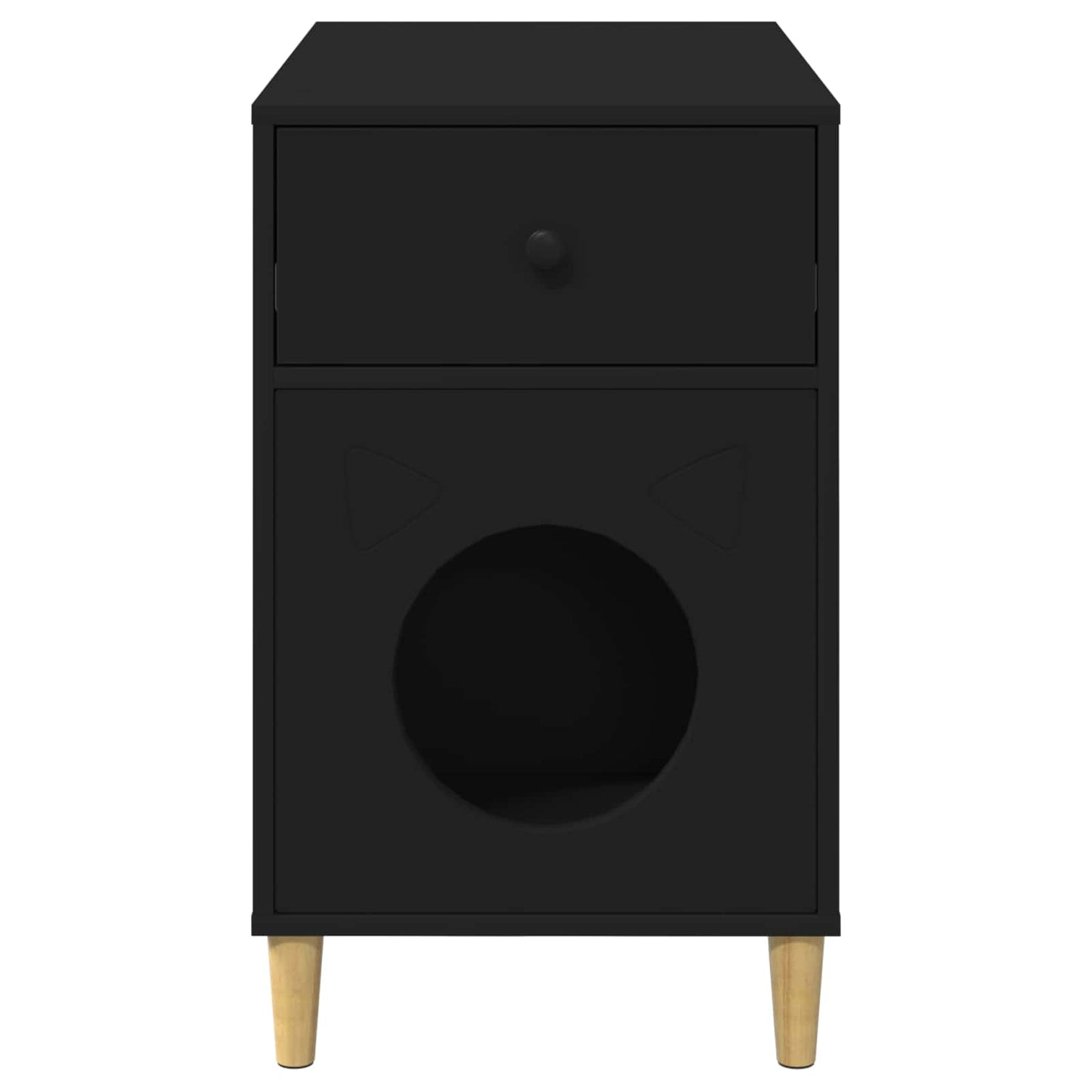 Cat House Black 72 x 42.5 x 70 cm Engineered Wood