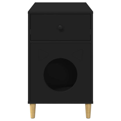 Cat House Black 72 x 42.5 x 70 cm Engineered Wood