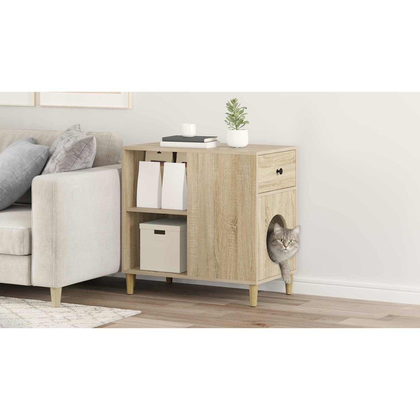 Cat House Sonoma 72 x 42.5 x 70 cm Engineered Wood