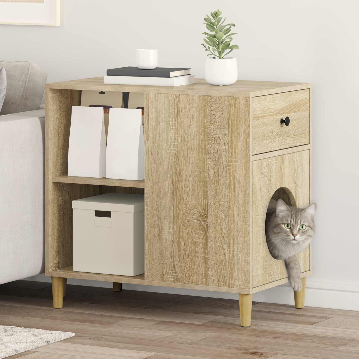 Cat House Sonoma 72 x 42.5 x 70 cm Engineered Wood
